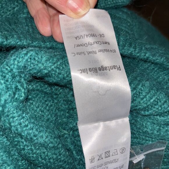 Farm Rio Cardigan Emerald Green Bubble Knit L NEW Button V Neck Long Sleeve - Picture 9 of 16